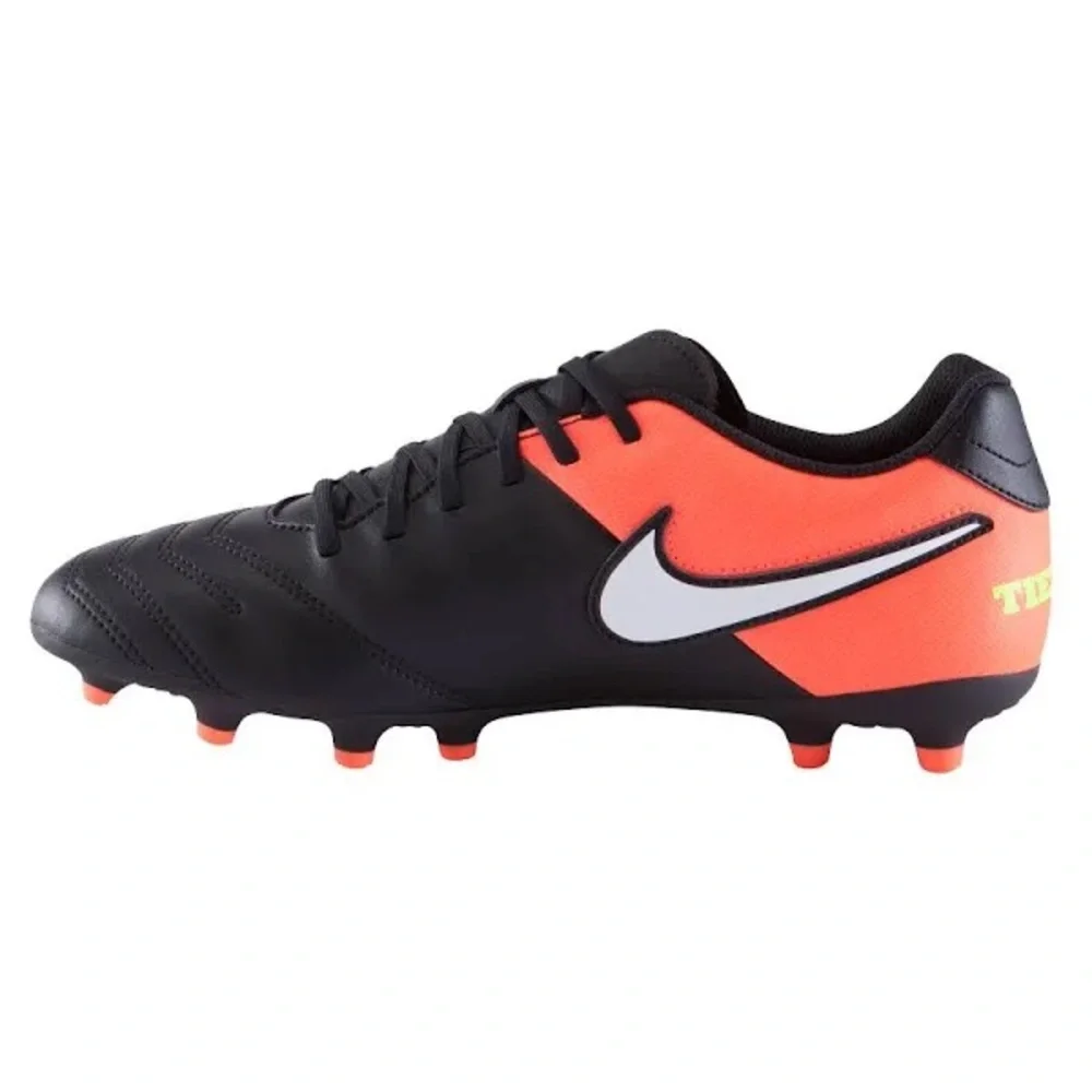 Nike Tiempo Rio III Soccer‎ FG black white hyper orange volt youth 1.5